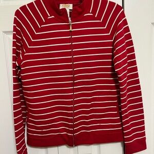 Talbots Red and White Striped Jacket